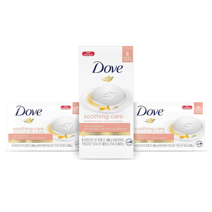 Moisturizing Beauty Bar Soap for Sensitive Skin with Calendula Oil Effectively Washes Away Bacteria, Hydrating and Replenishing Skin Care 3.75 Oz 14 Bars