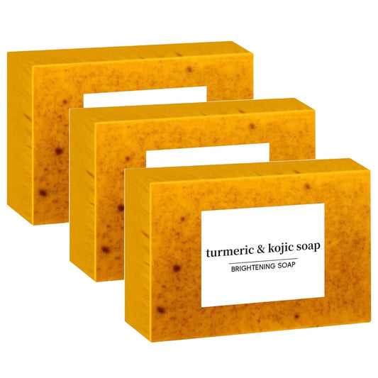 Gzwccvsn 3PCS Turmeric Soap Bar, Organic Turmeric Soap for Dark Spots & Acne, for Hyperpigmentation, Smooth Skin, All Natural Turmeric Soap Bar, Deep Cleansing Turmeric Soap